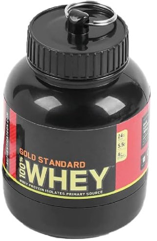 UNITED IMPORTS Proteinpulver- und Nahrungsergänzungs-Trichter-Schlüsselanhänger, Proteinpulverbehälter mit robustem Schlüsselanhänger, tragbarer To-Go-Behälter für Fitnessstudio, Training, Fitness und