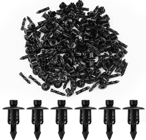 Richunie Rivetti Plastica 6 mm, 100 Pezzi Rivetti in Plastica, Clip di Plastica Rivet Moto Carenatura Trim Pannello di Fissaggio