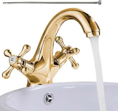 Wlikmjg Robinet de cuisine, évier de cuisine rotatif à 360°, lavabo vintage floral à une seule poignée du robinet, mitigeur chaud et froid à double poignée, style vintage, argenté