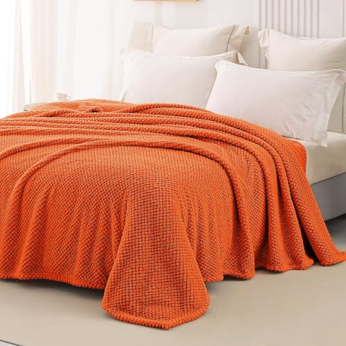 Whale Flotilla Kuscheldecke Decke Flauschig Sofadecke 150x200 cm | Orange, Fleecedecke, Weiche und Warme Wohndecke Tagedecke für Jahreszeiten, Leicht und Kuschelig
