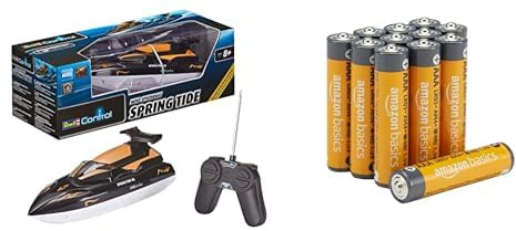 Revell Control Spring Tide RC Boot, GHz/Li-Ion Akku, 8+ Jahre, & AAA Alkaline-Batterien Amazon Basics 12 Stück, 10 Jahre