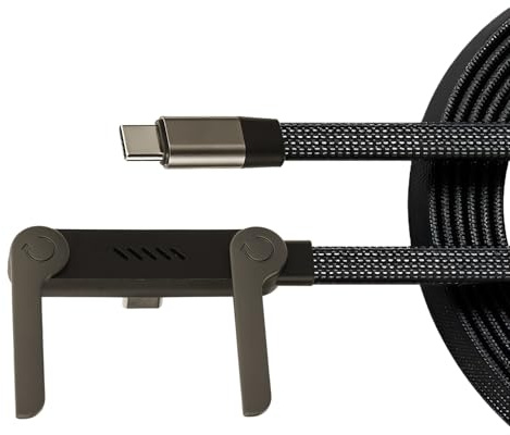 nilic USB C to USB C Cable with Invisible Stand, 240W Fast Charger Cable 2-in-1 Foldable Phone Holder, Nylon Braided 90 Degree Angled Cord for iPhone 16 15 Pro Max, Samsung Galaxy S24, Pixel, Laptop
