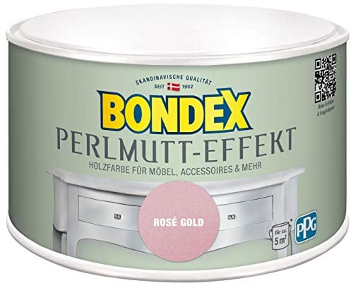 Bondex 424271 Perlmutt- Effekt rose gold 0,5 L für 5 m² - Dekorationsfarben mit dezentem Perlmutt-Glanzeffekt - auch für Wände geeignet