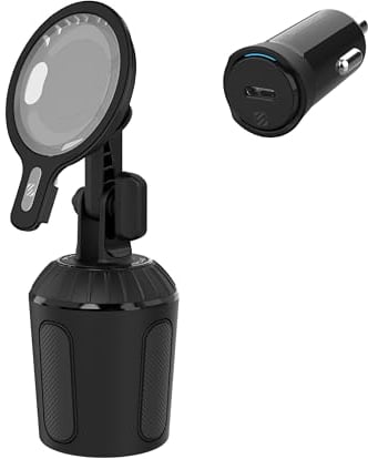 Scosche MSCCUP2PD20-SP MSC MagicMount Cup Holder Car Mount for MagSafe Wireless Charger (Charger not Included) Car Stand for MagSafe Charging Pad Compatible with iPhone 16/15/14/13/12 Pro/Pro Max/Mini