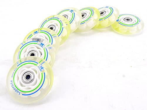 8er Set Hyper Superlite 82mm für Rollerblade Salomon Skates mit Kugellager ABEC 7 & Spacer 8mm fertig montiert