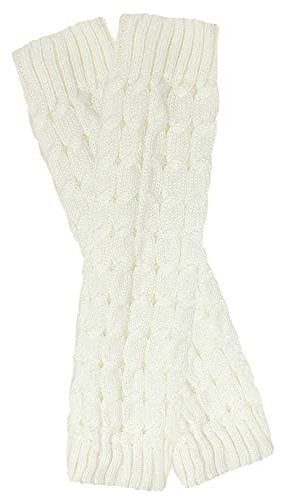 Wrapables Women's Cable Knit Leg Warmers, Cream, One Size