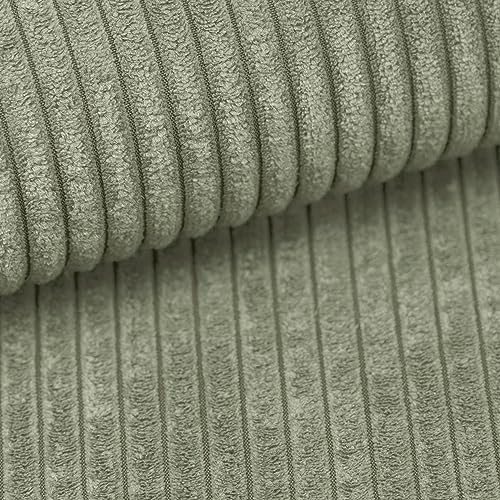 novely® PORTO - Polsterstoff in Breitcord-Optik - Ultraweicher Möbelstoff - Pflegeleichte Meterware 1 lfm Farbe: 47 Pastellgrün