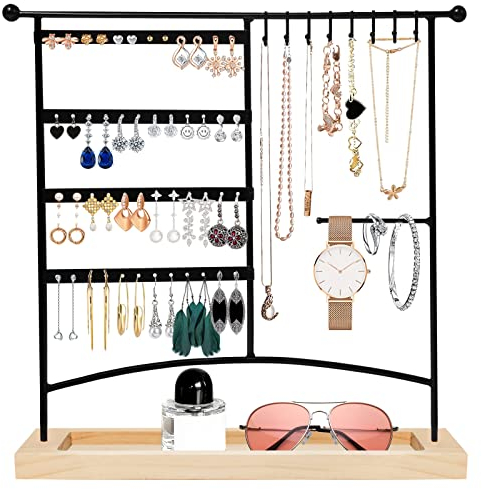 Unipampa Schmuckständer, Schmuckhalter Kettenhalter, Ohrringhalter, Ohrring ständer, Schmuck-Aufbewahrung, Schmuck-Organizer, Ohrring Organizer für ketten,Ringe,Halskette,Armband,Uhr