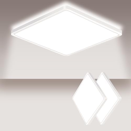 litren LED Deckenleuchte Flach Led Lampen 18W 1800lm 4000K Neutralweiß mit Hinterleuchtung Modern Ultraslim Deckenbeleuchtung Panel Deckenlampe Badezimmer Schlafzimmer Küche Keller Flur Balkon-Ø22CM