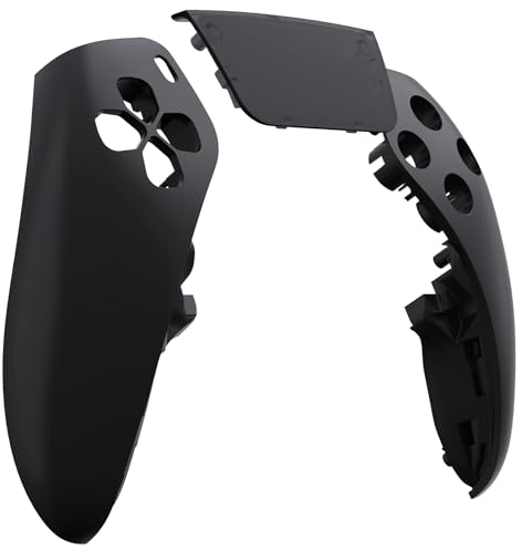 eXtremeRate Left Right Front Housing Shell with Touchpad Compatible ps5 Edge Controller, Black DIY Replacement Faceplate Custom Touch Pad Cover MLREGP006-JY