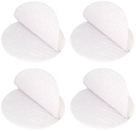 Klettpunkte selbstklebend extra stark, Klett Klebepunkte, Klettband rund selbstklebend, Klettpunkte groß in Weiß, Befestigung Ohne Bohren (Ø 80mm, 6 Stück)