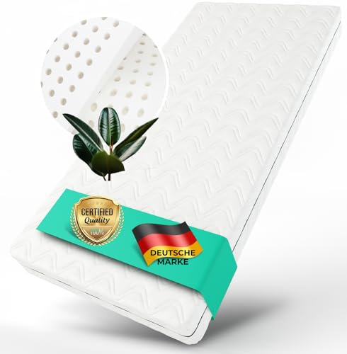 ALAVYA HOME® Babymatratze, Latexmatratze Cozy Plus, 10 cm hoch, Matratze mit Latex und Kaltschaum | CertiPUR zertifizierter mit waschbarem Bezug | Schadstoffgeprüft nach Öko-Tex (60x120)