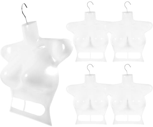 Mannequin vestimentaire femme 5 pièces, buste femelle en plastique, cintre pour vêtements, exposition pour magasin et maison, léger et facile à déplacer