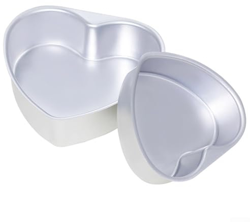Gbtdoface Stampo per torta a strati a forma di cuore, in alluminio, con fondo a forma di cuore in lega di alluminio (25,4 cm)