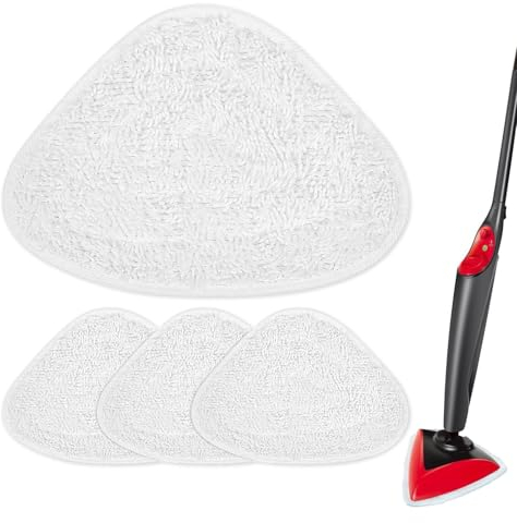 Gudotra Vile-da Steam Plus - Juego de 4 toallitas de repuesto para fregona de vapor y Steam Plus, funda de gamuza blanca de microfibra para fregona de vapor Vile-da Steam y Steam Plus