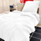 DerF HOME Musselin Bettwäsche Set – Weiß – 135x200 cm Bettbezug & 80x80 cm Kissenbezug – 100% Baumwolle, hautfreundlich, atmungsaktiv, leicht & pflegeleicht – Premium Schlafkomfort