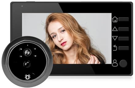 Door Peephole Camera with 4.3 Screen, 145° Wide Angle & Night Vision - Smart Video Doorbell System for Home Security Surveillance