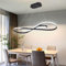 SXQYSM Dimmbare Esszimmerlampe, 57w Doppelfigur 8 Design Esstischlampe HäNgend, Pendelleuchte Esstisch mit Fernbedienung, HäNgelampe Wohnzimmer HöHenverstellbar 200cm (schwarz)