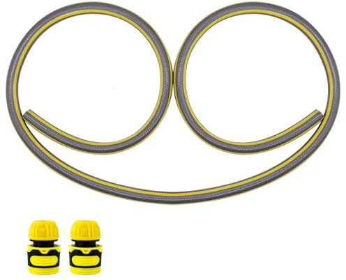 Short Hose Pipe, 1/2” Garden Hose Connectors Set, No Kink Reinforced Thicken Synthetic Rubber Garden Hose pipes for Tap to Hose Reel (Hose Pipe 5m)