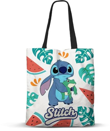 Disney Lilo und Stitch Frog-FAN Shopping Einkaufstasche, Mehrfarbig, 33 x 40 cm