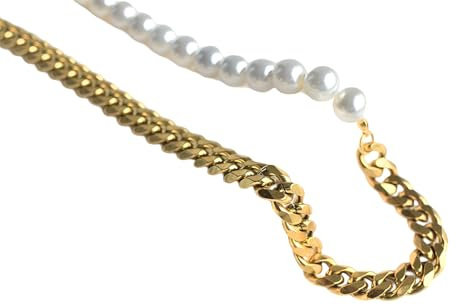 Halskette aus 925er-Sterlingsilber mit natürlicher halber Perlenkette für Damen und Herren, Vintage-Armband-Sets – Punk-Schmuck-Sets, Initiale