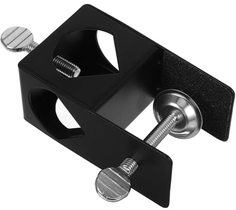 Operitacx Black Iron Deck Torch Clamp for Outdoor Railings Featuring Adjustable G-clamp Design, Resistant to Deformation and Preventing Accidental Slips, for Homes and Offices