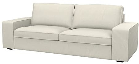 Soferia Sofabezug Kompatibel Mit Kivik 3er-Sofa Sofaüberzug Sofaüberwurf Sofaschoner Cover Wasserabweisend Fleckschutz Softi Beige