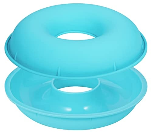 webake Groß Donuts Backform Ø 24 cm Donut Form Kuchenform Gugelhupfform Silikon Donutform für Donut Bagel - 2 Hälften