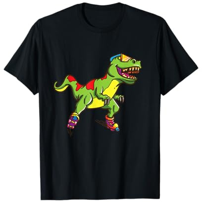 Rollschuh Shirt Für Jungen Mädchen Skating T Rex Skater T-Shirt