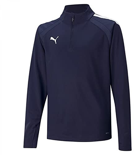 PUMA Unisex Baby Sweatshirt, Bleu Marine/Blanc, 152