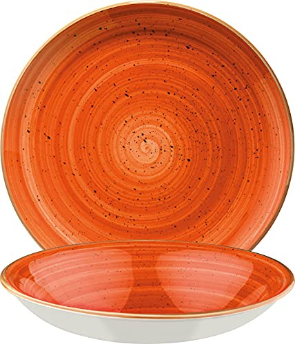 Bonna Premium Porcelain ATCGRM20CK Aura Terracotta Plate Teller tief, Supenteller, 20cm, 500ml, Porzellan, terrakotta, 1 Stück