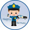 Essbarer Tortenaufleger Polizei Happy Birthday // Kuchendekoration Polizei Kuchendeko