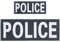 Polizei PVC Patch Police Klett-Aufnäher-Set, Reflektorband Klettsticker Security Vest Tactical Embroidered Nylon Hook-and-Loop Patch, 2 Patches (eine große eine kleine Größe)