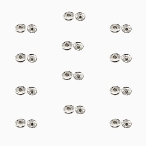 12 Sätze Annähen Druckknöpfe aus Metall, 8,5mm Snaps, Druckknopf Nähen, für Kleidern, Blusen, Handwerk, DIY, Handtasche