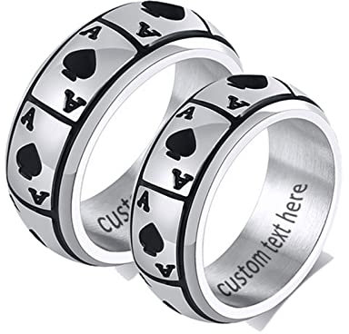 ANAZOZ 2 Stück Eheringe Paarpreis Edelstahl Pik A Eheringe Elegant Freundschaftsringe Silber Schwarz Trauringe Hammerschlag mit Kostenlos Gravur