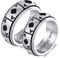ANAZOZ 2 Stück Eheringe Paarpreis Edelstahl Pik A Eheringe Elegant Freundschaftsringe Silber Schwarz Trauringe Hammerschlag mit Kostenlos Gravur