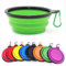 Coolon Collapsible Dog Bowl,Collapsible Dog Water Bowls for Cats Dogs, Portable Pet Feeding Watering Dish,Portable Dog Water Food Bowl with Carabiner (Medium(650ML), green)