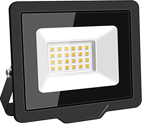 Willpower Strahler Außen 20W 2000LM LED Scheinwerfer 3500K Warmweiß IP66 Wasserdicht Außenstrahler Fluter Flutlicht Aussenlampe für Garage Flur Garten Innenhöfe Hotel Sportplatz Hinterhof