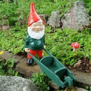 Garden Gnome ~ Gareth ~ Fat Gnome With Wheelbarrow