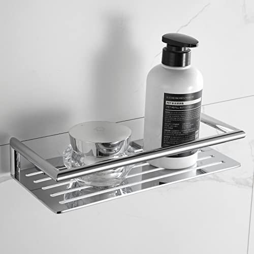 Wall Mounted Bathroom Shower Organiser Shelf Bottle Basket Matt Black or Chrome Verso (Polished Chrome)