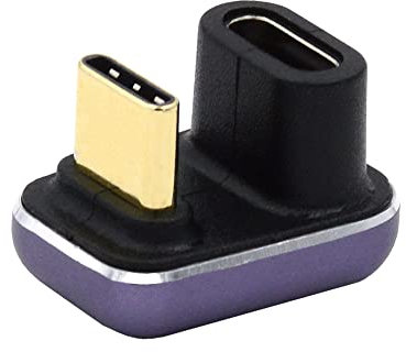 NFHK USB4 Type C Male to Female 240W Power 40Gbps Data 8K Video Adapter Opposite U Shape Back Angled for NS Phone Laptop