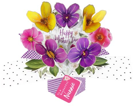 Happy Mother's Day To A Wonderful Nannie Pansies Pop Up Card 3D Greeting Cards POP019M14