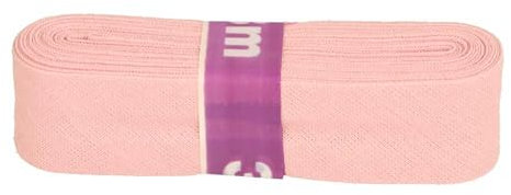 Schrägband 3m x 20mm Baumwolle gefalzt 60 Farben Einfassband Saumband, Farbe:748 flamingorosa