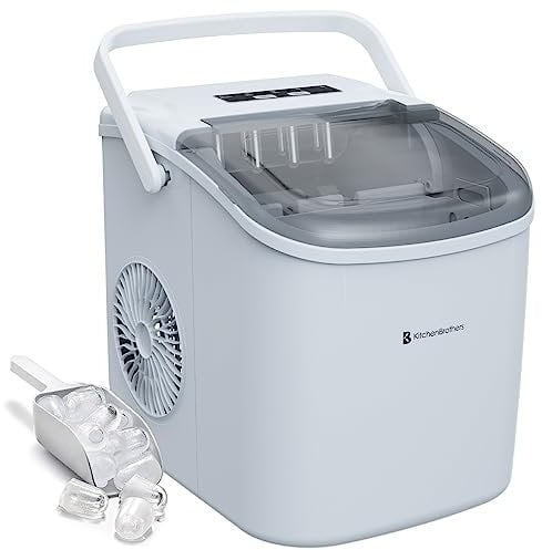 KitchenBrothers Machine a Glacons Professionnel - Machine a Glace Pilée - Machines à Glaçons - Machine a Glacon - Portable Avec Poignée - Avec Pelle à Glace - 1,2L - 7-10 Minutes - 12KG/24h