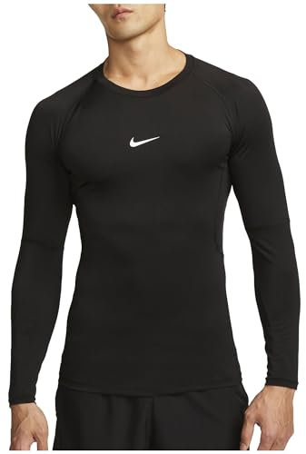 NIKE FB7919-010 M NP DF TIGHT TOP LS Sweatshirt Men's BLACK/WHITE Size S