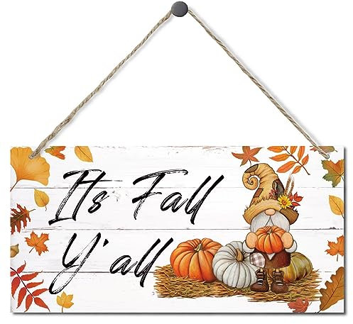 Herbst-Dekoration, hängendes Holzschild, Heimdekoration, Kürbis-Wichtel-Dekoration, Bauernhaus-Dekoration, Erntedankfest, Haustür, Veranda-Dekoration für Zuhause, Hängeschild mit herbstlichen