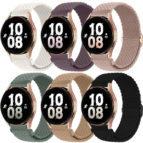 Chinbersky 20mm Nylon Geflochtenes Armband Kompatibel Mit Samsung Galaxy Watch 6/5/4 40mm 44mm, 5 Pro 45mm, 4 Classic 42mm 46mm, Active 2 40mm 44mm, 3 41mm, Gear Sport, S2 Classic