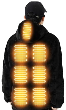 Battnot Beheizbare Hoodie Damen Beheizbare Pullover Herren Plüsch Sweatshirt Beheizte Kapuzenpullover USB Elektrisch Beheizbare Sweatshirt mit Kapuze Bluse Tops Beheizte Hoodies für Männer und Frauen