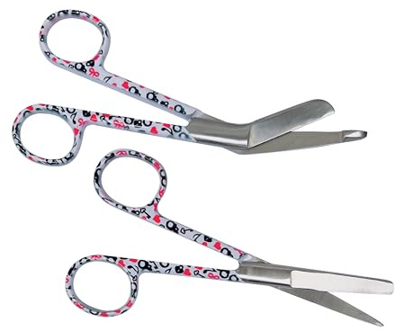 Krankenschwester Scheren Set MIT GRAVUR - Verbandschere Krankenschwester - Krankenschwester Zubehör - Krankenschwester Geschenk - Edelstahl Scharf - Abgerundete Spitze (Secret Love)