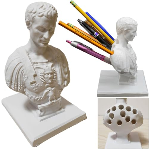 BLOOOK Dekofiguren Statuen,Julius Caesar Skulptur Deco,Als Pen Holder,Stift Halter,Make-up Pinsel Halterung,Stifte Organizer Moderne Raum Deko,Büro Organizer Schreibtisch